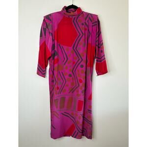Vintage Charles Bianco Colorful Silk Dress
